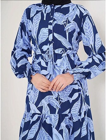 Maxi-jurk van viscosecrêpe met bloemenprint bdart