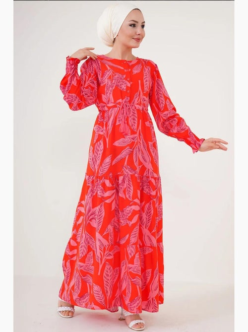Maxi-jurk van viscosecrêpe met bloemenprint bdart - Kiabi Maxi-jurk van viscosecrêpe met bloemenprint bdart - Kiabi