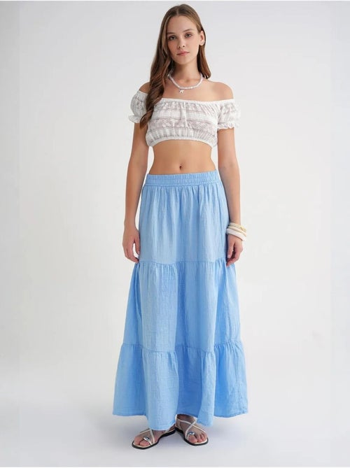Maxi katoenen rok mixray - Kiabi