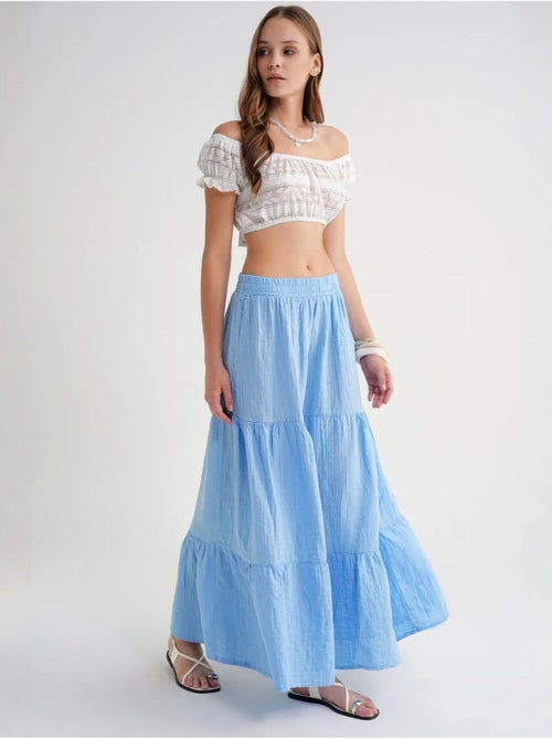 Maxi katoenen rok mixray - Kiabi