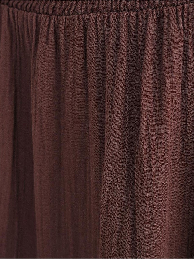 Maxi katoenen rok mixray Lichtbruin - Kiabi