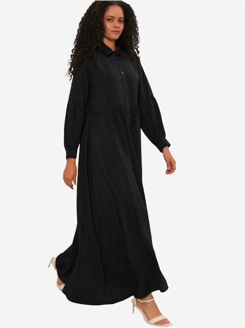 Maxi-overhemdjurk met losse pasvorm bdart - Kiabi Maxi-overhemdjurk met losse pasvorm bdart - Kiabi