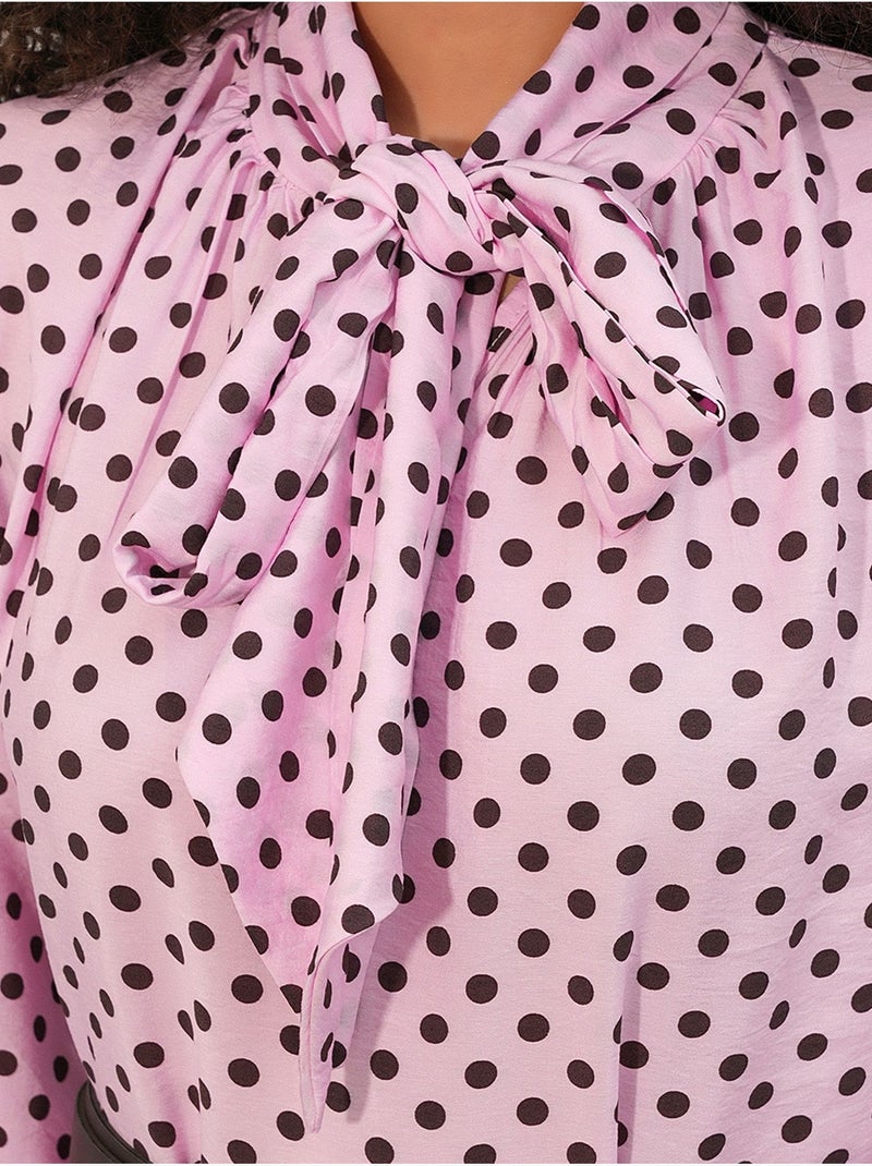 Maxi overhemdjurk met stippen bdart Roze - Kiabi