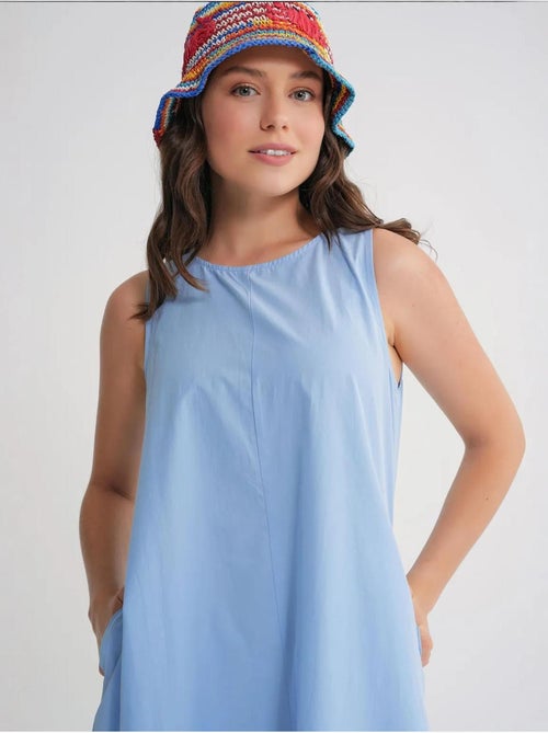 Maxi poplin jurk met zakken mixray - Kiabi