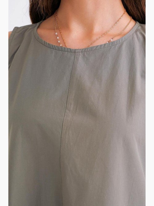 Maxi poplin jurk met zakken mixray - Kiabi Maxi poplin jurk met zakken mixray - Kiabi