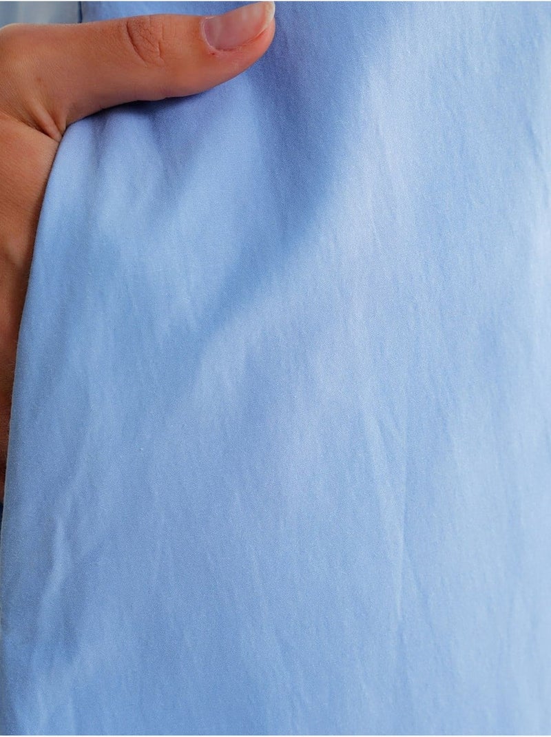 Maxi poplin jurk met zakken mixray Lichtblauw - Kiabi