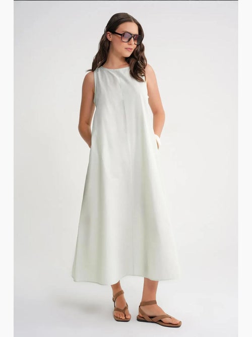 Maxi poplin jurk met zakken mixray - Kiabi Maxi poplin jurk met zakken mixray - Kiabi