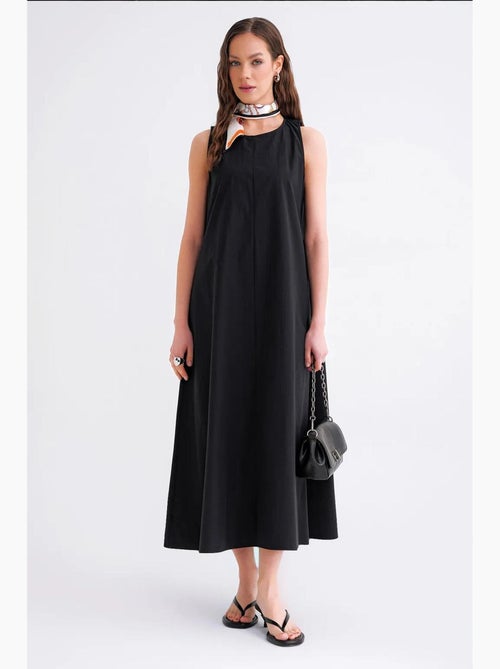 Maxi poplin jurk met zakken mixray - Kiabi