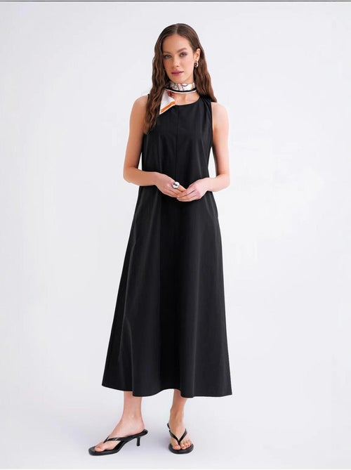 Maxi poplin jurk met zakken mixray - Kiabi
