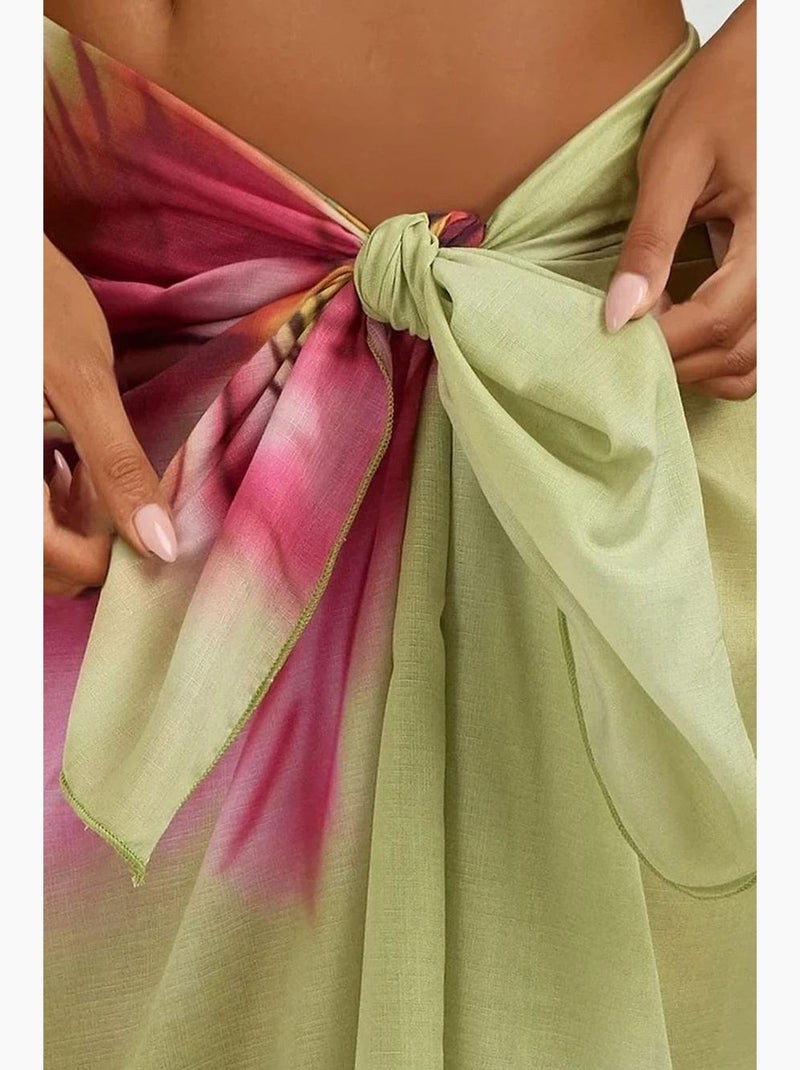Maxi-robe de plage imprimée hiccup Vert menthe - Kiabi
