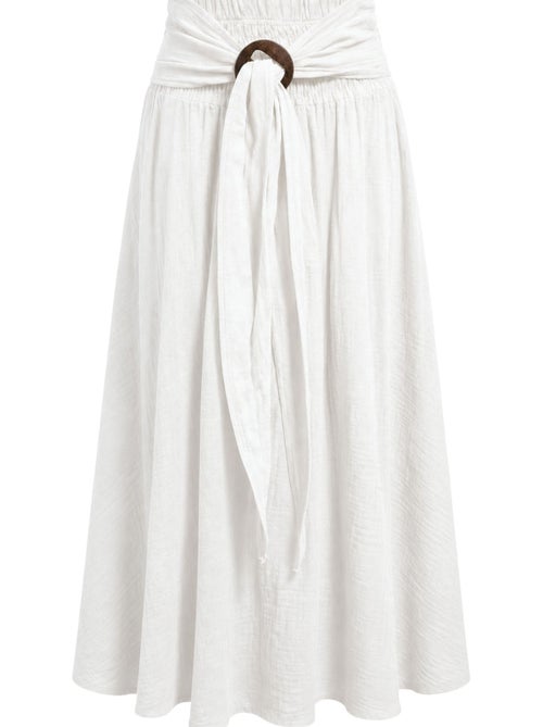 Maxi-rok in a-lijn met hoge taille en ceintuur mixray - Kiabi