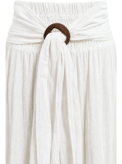 Maxi-rok in a-lijn met hoge taille en ceintuur mixray - Kiabi