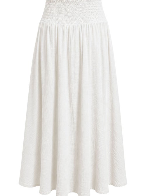 Maxi-rok in a-lijn met hoge taille en ceintuur mixray - Kiabi