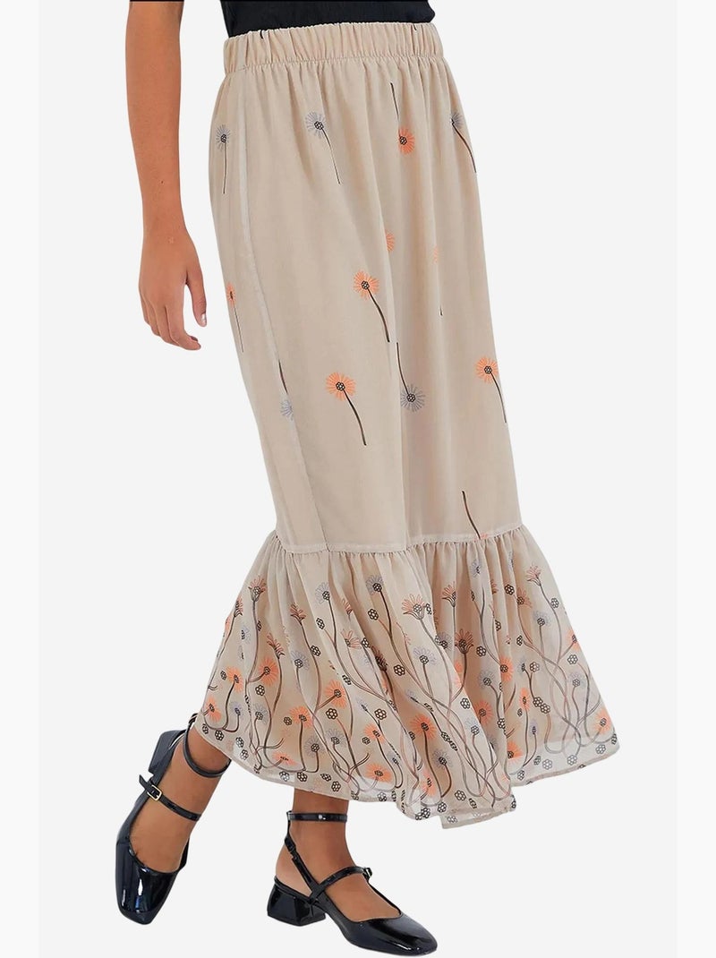 Maxi-rok met bloemenprint bdart Crème - Kiabi