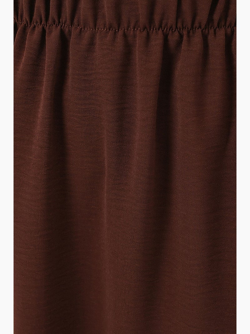 Maxi-rok met elastische taille bdart Chocoladebruin - Kiabi