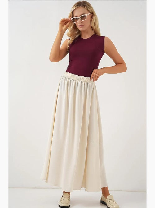 Maxi-rok met elastische taille bdart - Kiabi