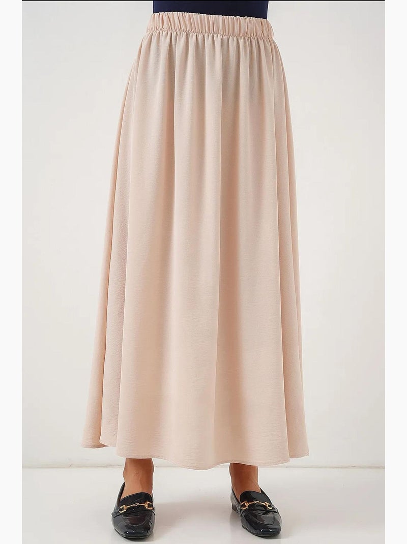 Maxi-rok met elastische taille bdart Klei-beige - Kiabi