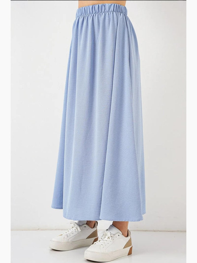 Maxi-rok met elastische taille bdart Lichtblauw - Kiabi
