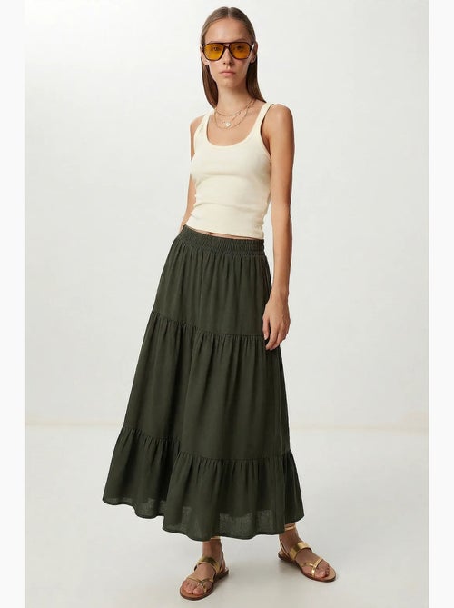 Maxi rok met hoge taille en a-lijn model istanbul - Kiabi