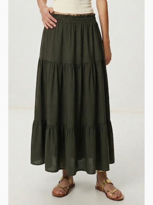 Maxi rok met hoge taille en a-lijn model istanbul - Kiabi