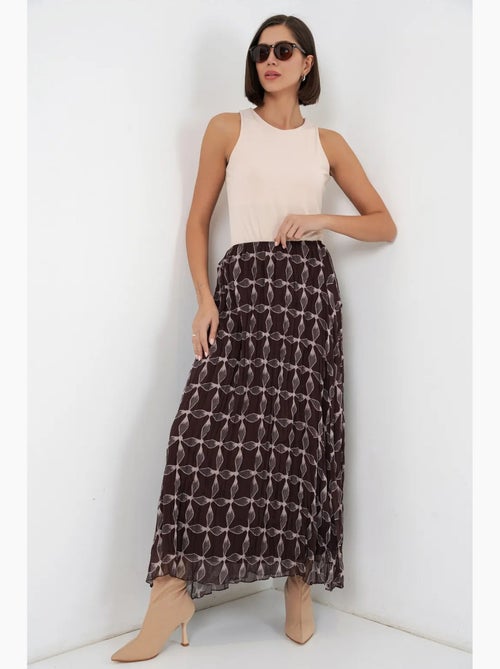 Maxi-rok met hoge taille en geometrische vormen bdart - Kiabi