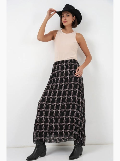 Maxi-rok met hoge taille en geometrische vormen bdart - Kiabi