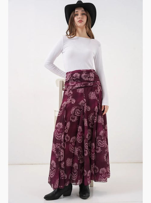 Maxi-rok met hoge taille en paisleyprint bdart - Kiabi