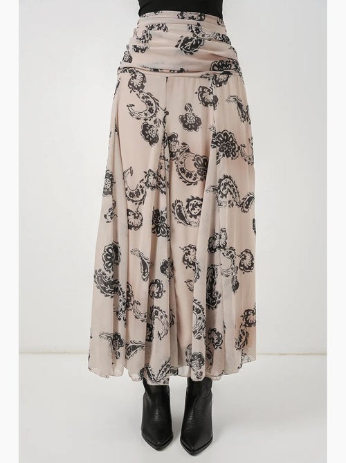 Maxi-rok met hoge taille en paisleyprint bdart - Kiabi