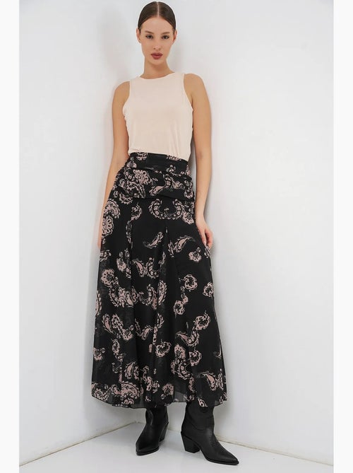 Maxi-rok met hoge taille en paisleyprint bdart - Kiabi