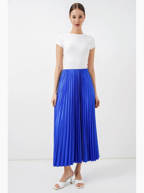 Maxi-rok met hoge taille en plooien bdart - Kiabi