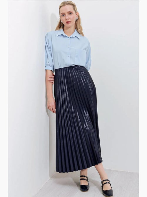 Maxi-rok met hoge taille en plooien bdart - Kiabi