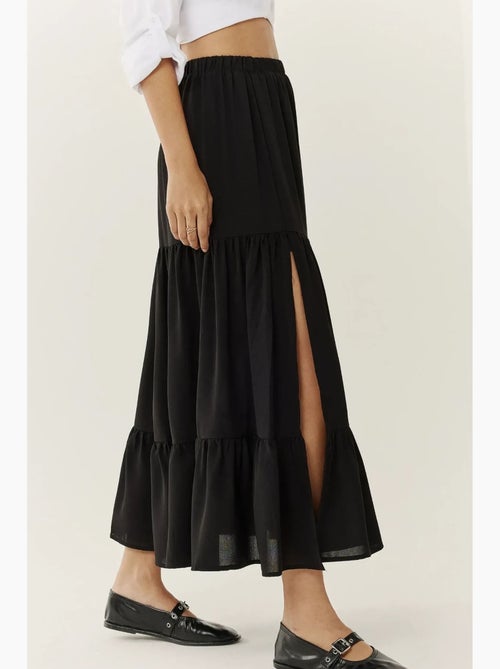 Maxi-rok met hoge taille en split hiccup - Kiabi