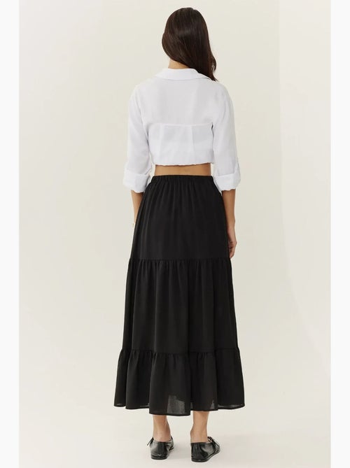 Maxi-rok met hoge taille en split hiccup - Kiabi