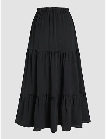 Maxi-rok met hoge taille en split