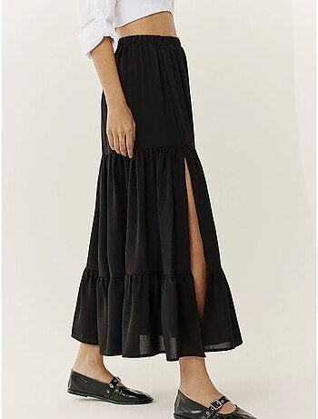 Maxi-rok met hoge taille en split