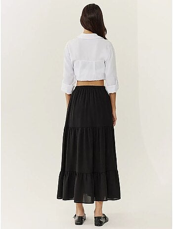 Maxi-rok met hoge taille en split