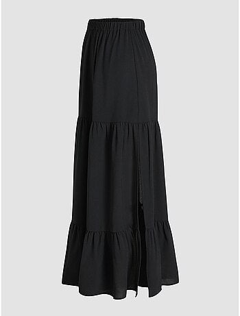 Maxi-rok met hoge taille en split