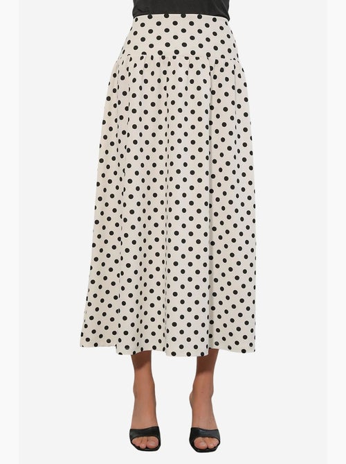 Maxi-rok met hoge taille en stippen bdart - Kiabi