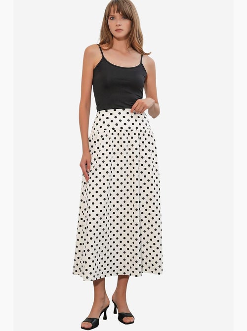 Maxi-rok met hoge taille en stippen bdart - Kiabi