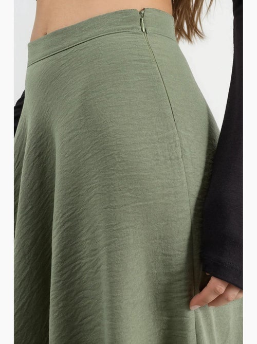 Maxi-rok met hoge taille en textuur in a-lijn busem - Kiabi