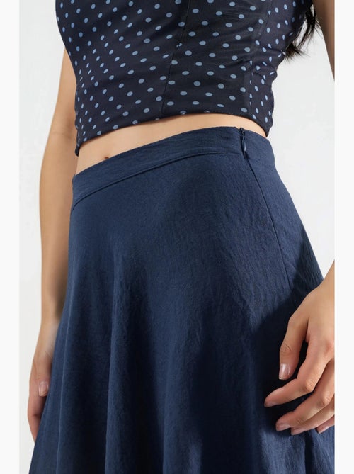 Maxi-rok met hoge taille en textuur in a-lijn busem - Kiabi