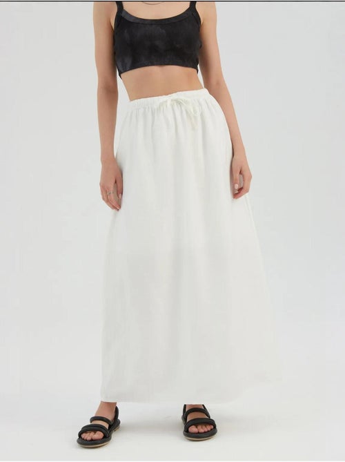 Maxi-rok met hoge taille en trekkoord hiccup - Kiabi