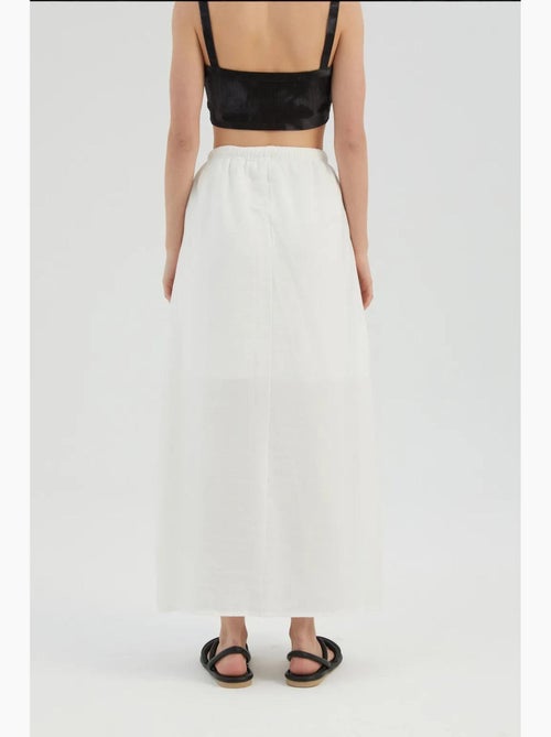 Maxi-rok met hoge taille en trekkoord hiccup - Kiabi
