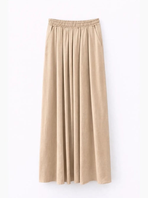 Maxi-rok met hoge taille en trekkoord in de taille mixray - Kiabi
