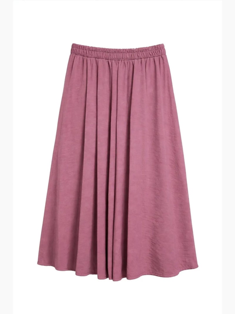 Maxi-rok met hoge taille en trekkoord in de taille mixray Oudroze - Kiabi