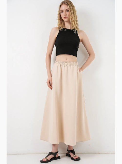 Maxi-rok met hoge taille in a-lijn bdart - Kiabi