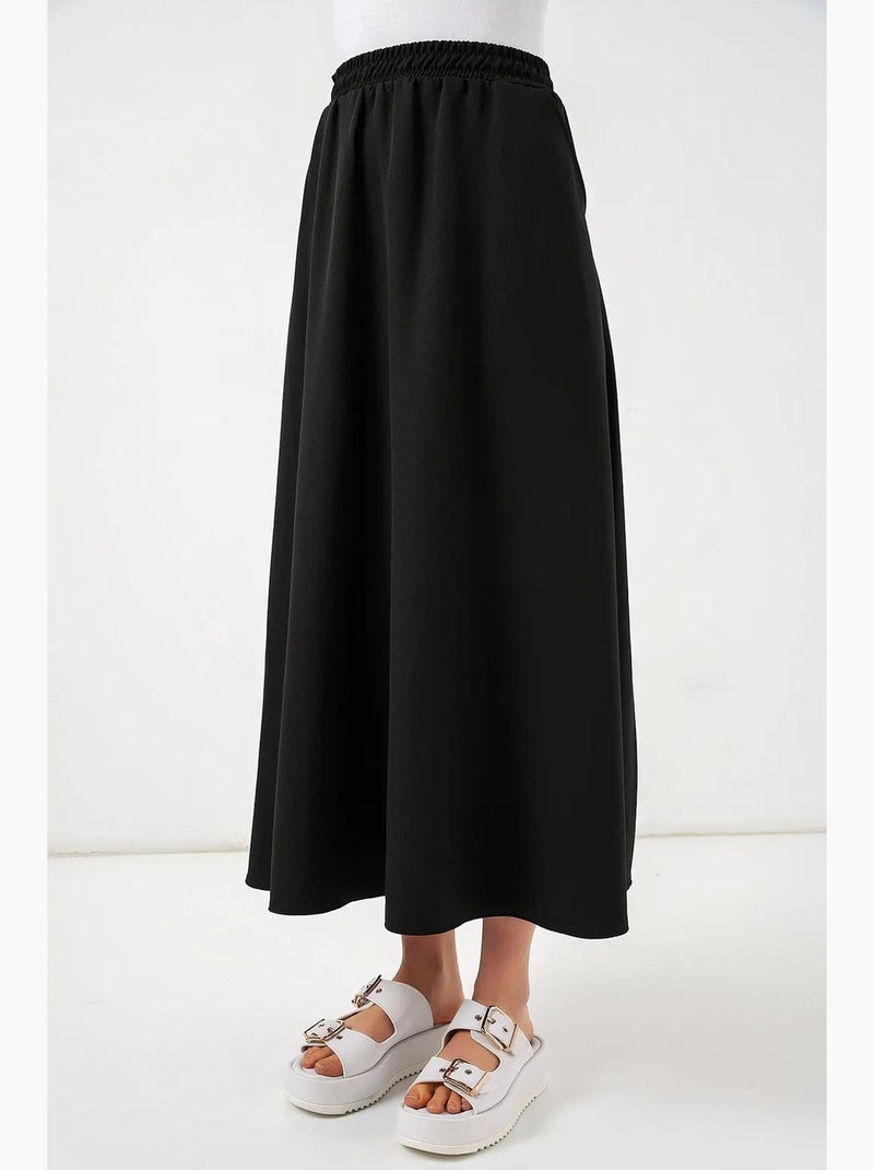 Maxi-rok met hoge taille in a-lijn bdart Zwart - Kiabi