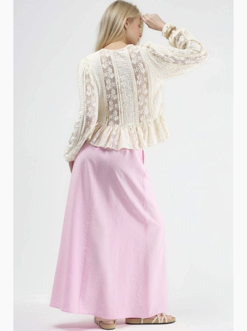 Maxi-rok met hoge taille in a-lijn busem - Kiabi