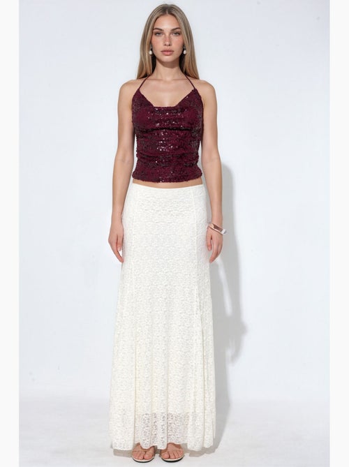Maxi-rok met hoge taille in a-lijn busem - Kiabi