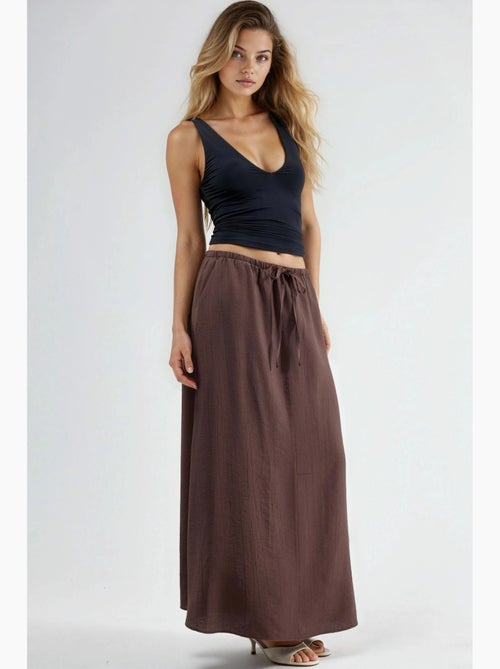 Maxi-rok met hoge taille in a-lijn busem - Kiabi